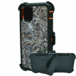 Premium Camo Heavy Duty Case with Clip for iPhone 14 6.1 (Grass Orange)